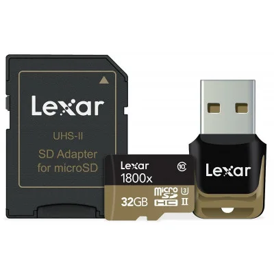 32GB microSD 1800x (incl. lettore USB e adattatore)