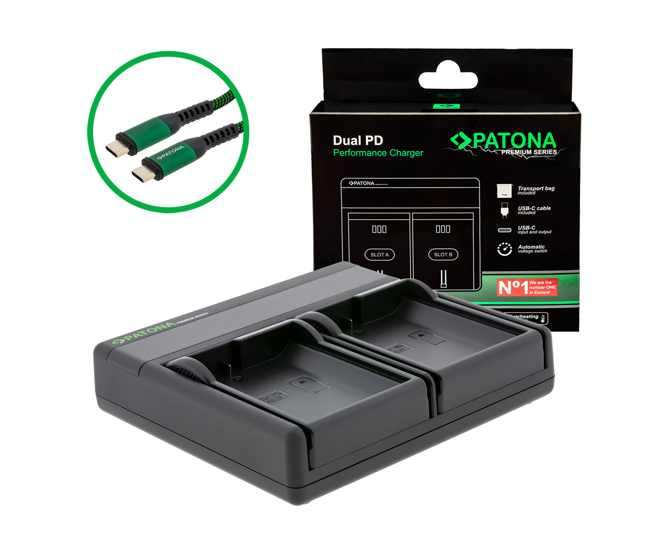 Caricabatterie Premium Dual PD USB-C per Nikon EN-EL15