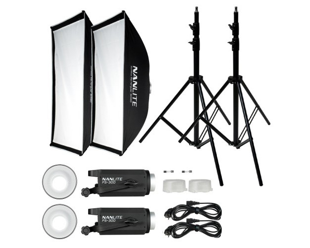 FS-300 Kit 2 LED con Softbox 60x90 e stativi