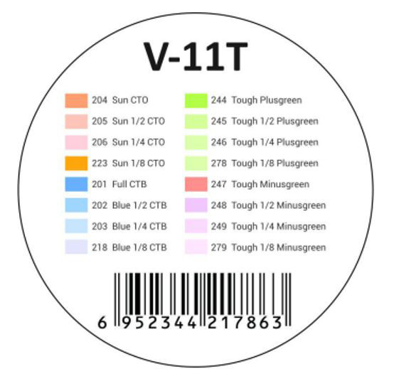 V-11T Kit Gelatine Colorate 11T per Flash TTL V1