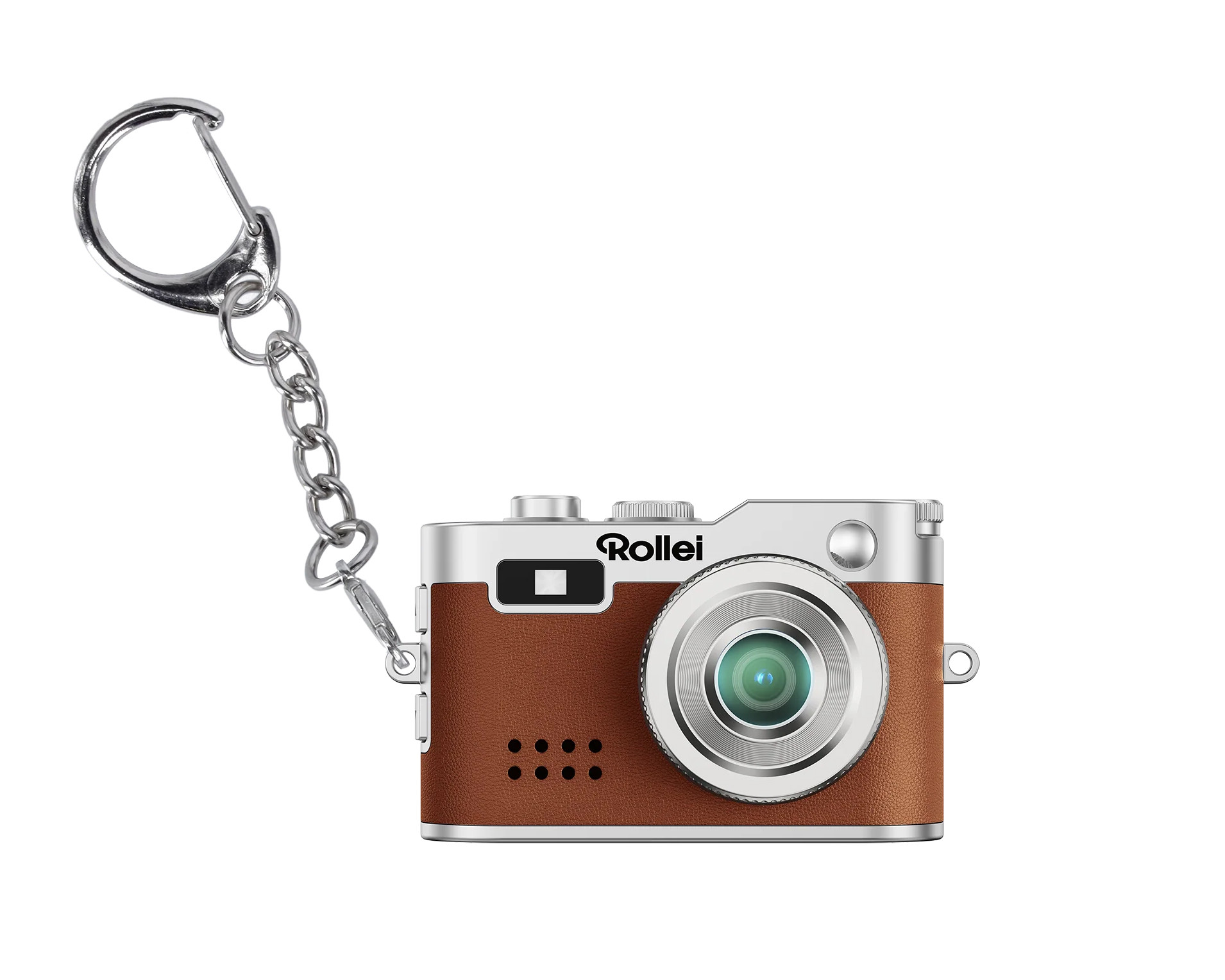 Mini Fotocamera Marrone - Portachiavi Digitale Gadget & Idea Regalo