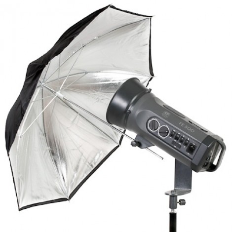 Ombrello UB-002 – Nero/Argento 84cm — immagine 3
