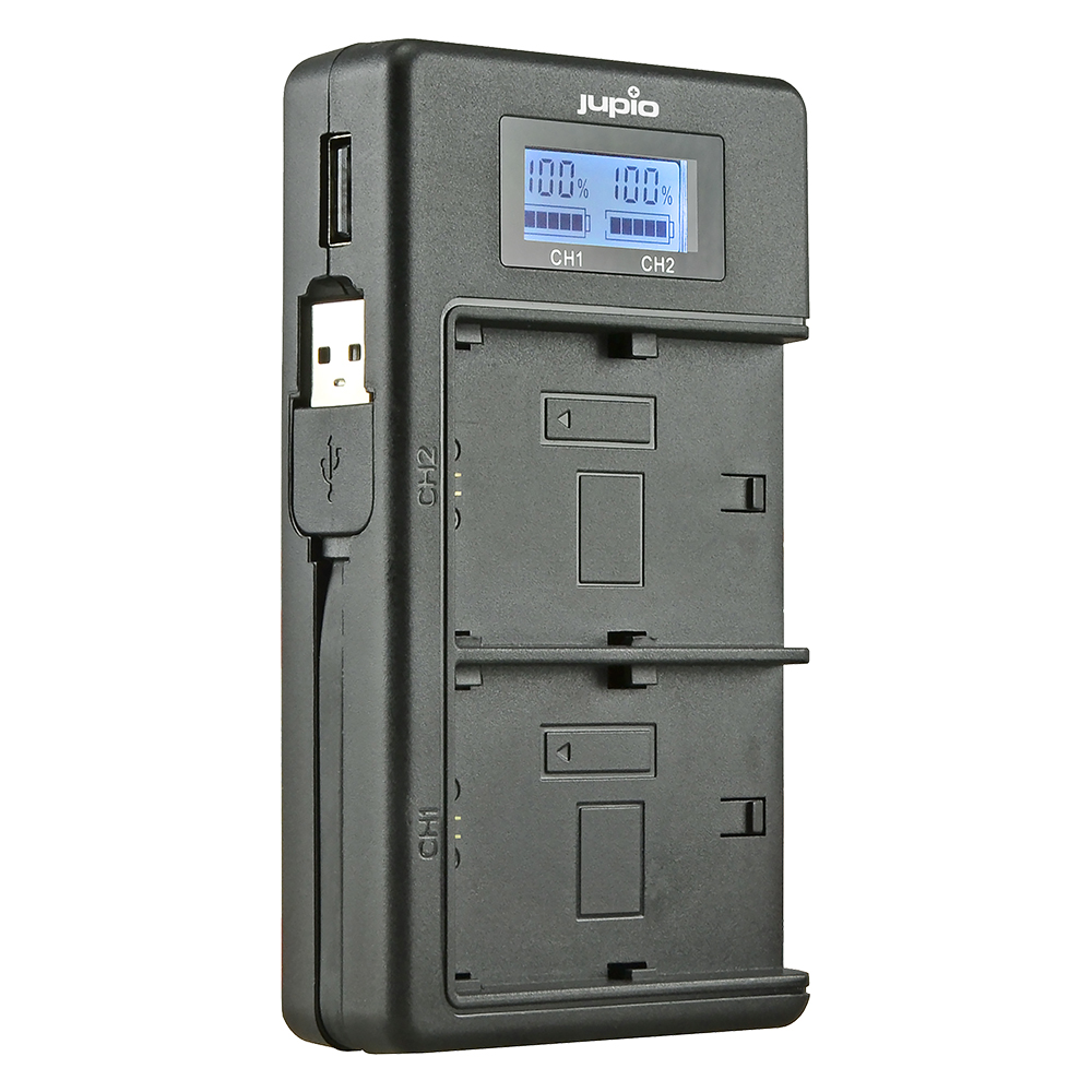 Doppio carica batterie NP-FW50 con funzione powerbank
