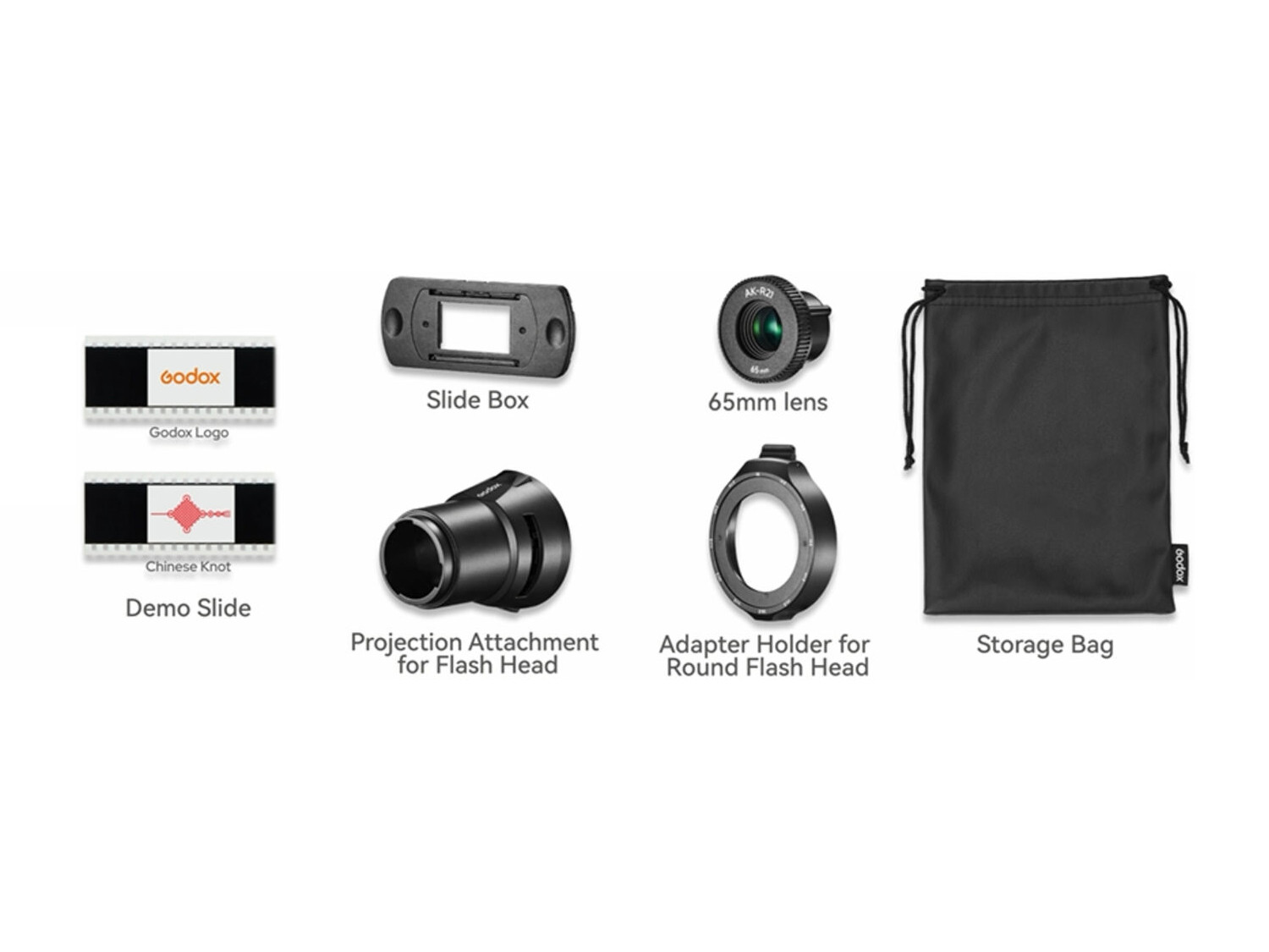 AK-R21 Kit proiezione per flash con testa circolare (Godox V100, V1 Pro, V1)