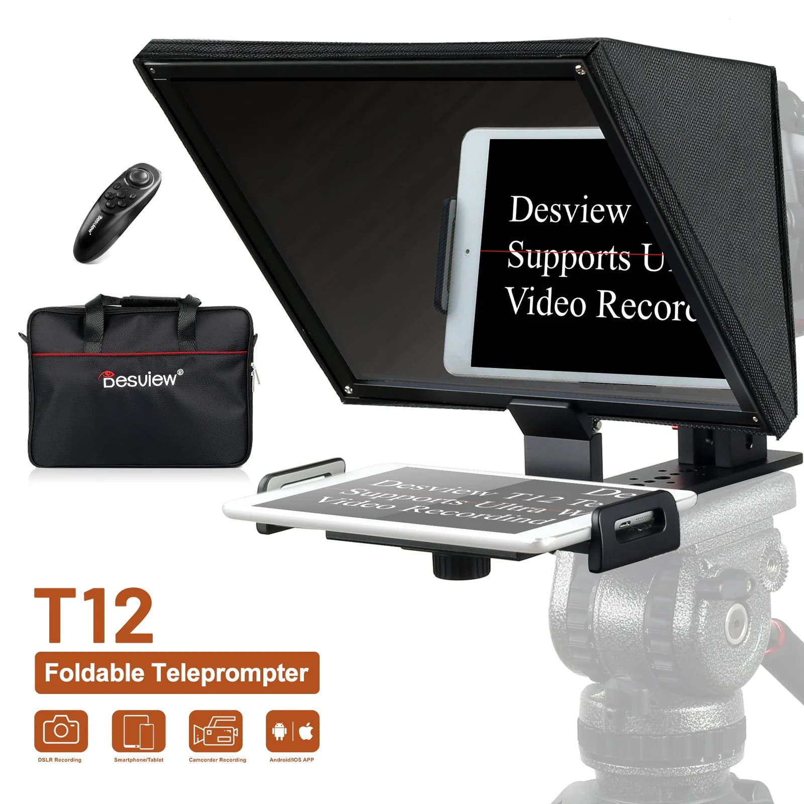 T12 Teleprompter 12" con borsa per il trasporto