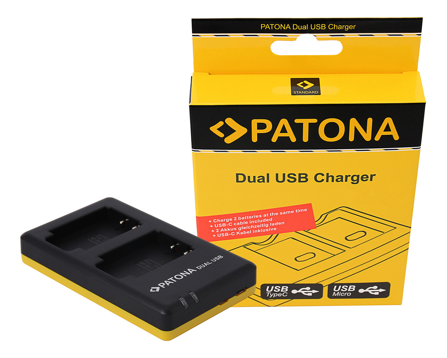 Dual Quick-charger Sony NP-BX1 (cavo USB incl.)