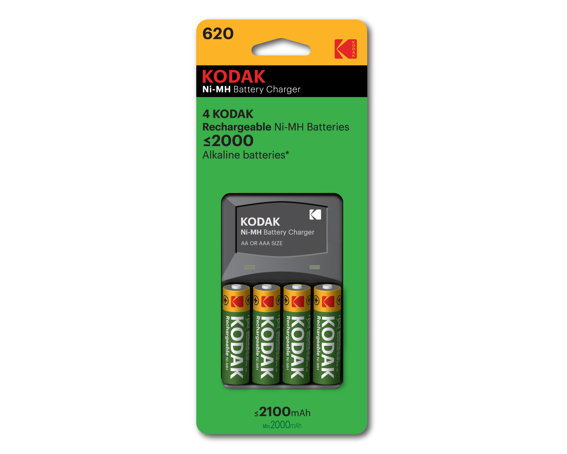 Caricabatterie K620E con 4 stilo AA incluse 2100mAh