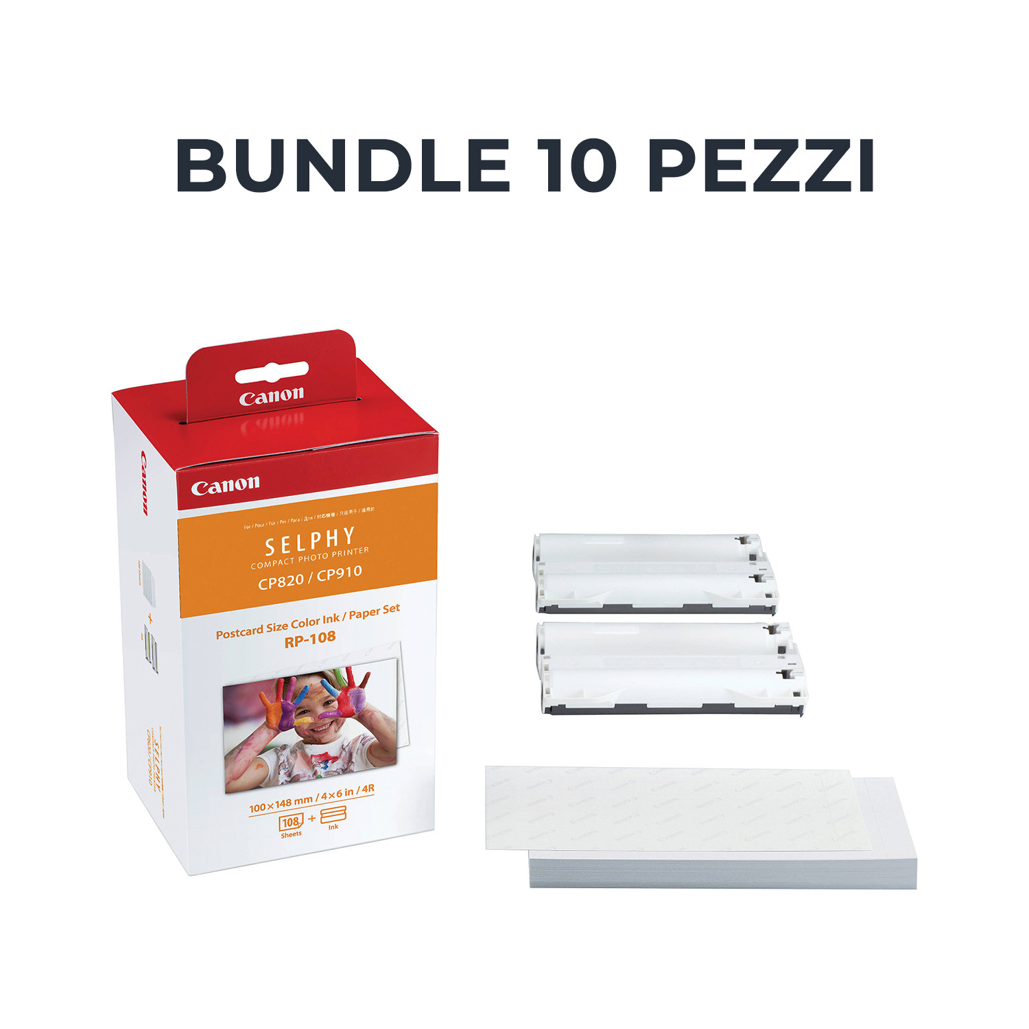 10x Carta e cartuccia RP-108 per SELPHY 1300/1200/1000/910/820