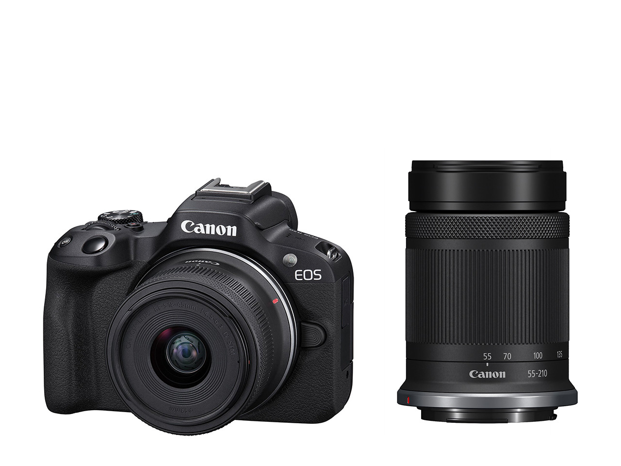 EOS R50 black + RF-S 18-45mm f/4.5-6.3 IS STM + RF-S 55-210mm f/5-7.1 IS STM