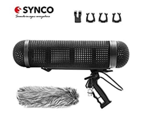 KT8 Sistema professionale di protezione vento e sospensione per microfoni fucile con impugnatura e cavo XLR