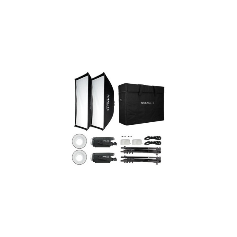 FS-150 Kit 2 Led Spot Daylight 185W 5600K Completo Di Stativi