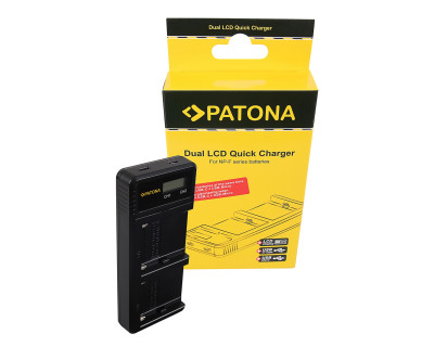 Caricabatterie doppio con LCD per Sony NP-F550 F750 F970 FM50 FM500HA1 — immagine 5