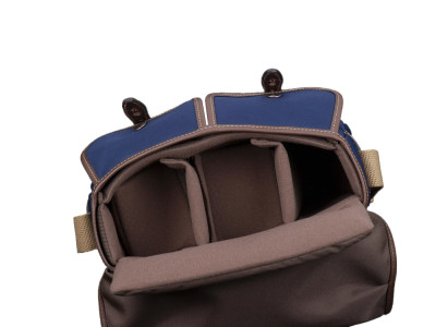 Hadley Small Tela Navy / Bordi Cuoio navy e interno cioccolato Ed. limitata — immagine 3
