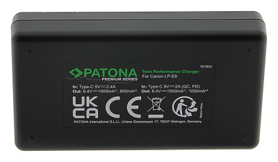 Caricabatterie Premium Twin Performance PD per Canon LP-E6 incl. cavo USB-C — immagine 5