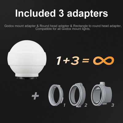 Diffusion Dome per LED e Flash Godox V1, ML, AD, V860, TT685 — immagine 6