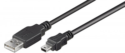 Cavo USB 2.0 a USB Mini (Tipo B, 5-Pin) Nero 1,8 metri