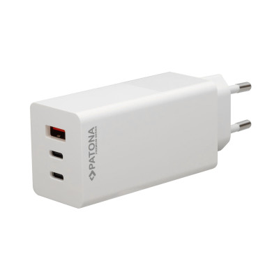Caricatore Premium GaN PD100W Bianco 2xUSB-C, 1xUSB-A - PD3.0 QC3.0