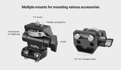 Supporto per monitor regolabile girevole e inclinabile con 1/4"-20 viti di montaggio — immagine 6