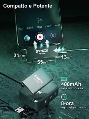G1TL MICROFONO WIRELESS USB C/LIGHTNING — immagine 6