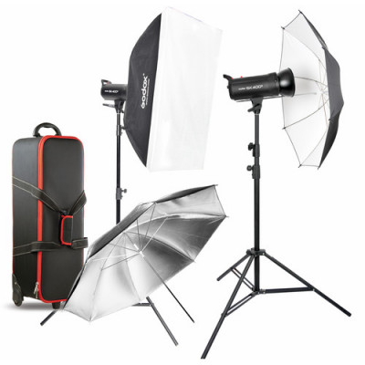 SK-400II Kit (2 Monotorcia + 2 stativi + Softbox + 2 ombrelli + riflettore)