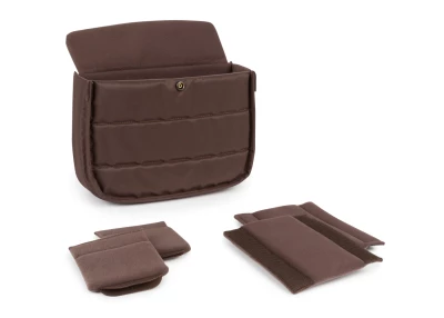 Hadley Small Tela Navy / Bordi Cuoio navy e interno cioccolato Ed. limitata — immagine 4