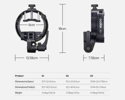 S3 Speedlite Bracket / Staffa Bowens Mount — immagine 5
