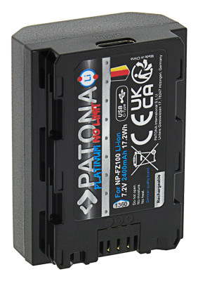 Batteria Platinum NP-FZ100 con porta USB-C (SONY A7 III, A7 IV, A9 II) — immagine 2