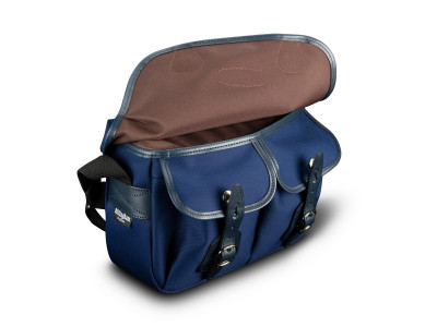 Hadley Small Tela Navy / Bordi Cuoio navy e interno cioccolato Ed. limitata — immagine 2