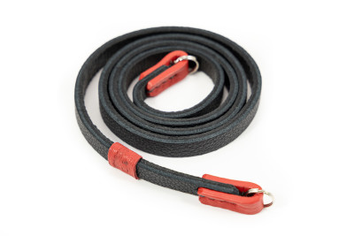 Tracolla TR-XS in vera pelle - nera / gancio rosso — immagine 4