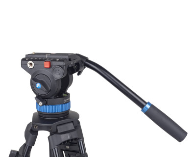 Treppiede video/broadcast SH25 in alluminio con testa fluida — immagine 4
