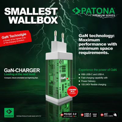 Caricatore Premium GaN PD100W Bianco 2xUSB-C, 1xUSB-A - PD3.0 QC3.0 — immagine 3