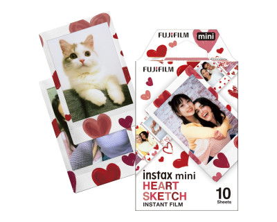 Instax Mini Film Heart Sketch 10 fogli — immagine 2