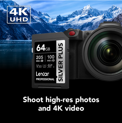 64GB Silver Plus SDXC UHS-I V30 — immagine 3