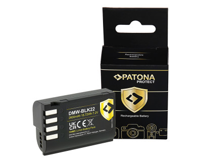 Batteria PROTECT Panasonic DMW-BLK22 (DC-S5, G9, GH5, GH5S. GH6)