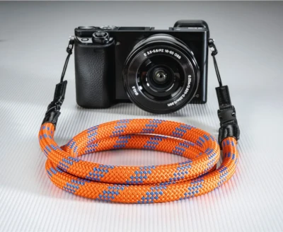 Tracolla fotocamera BRAID 120 - 120cm - Arancione/Blu — immagine 5