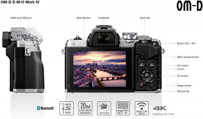 OM-D E-M10 Mark IV body - Argento — immagine 5