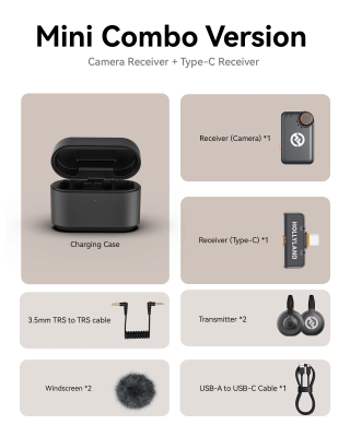 LARK M2S Wireless Lavalier Microphone Mini Combo (Camera RX + USB-C RX +2TX) — immagine 9