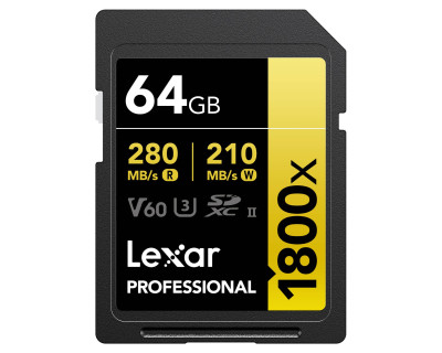 64GB Bipack Lexar Pro 1800x SDXC UHS-II V60 (R 280MB/s - W 210MB/s) — immagine 2