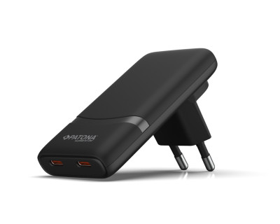 Caricatore PLATINUM GaN PD65W Slim 2x USB-C (PD3.0, QC3.0) - Nero