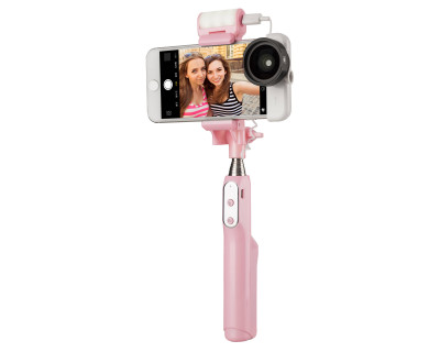 Smart Selfie Stick SS-01P con LED e telecomando integrati - Rosa — immagine 2