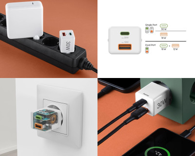 Caricatore da rete Fast Charger USB-C + USB-A Power Delivery 30W — immagine 4