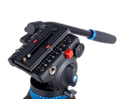 Treppiede video/broadcast SH25 in alluminio con testa fluida — immagine 5