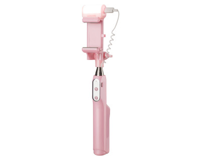 Smart Selfie Stick SS-01P con LED e telecomando integrati - Rosa