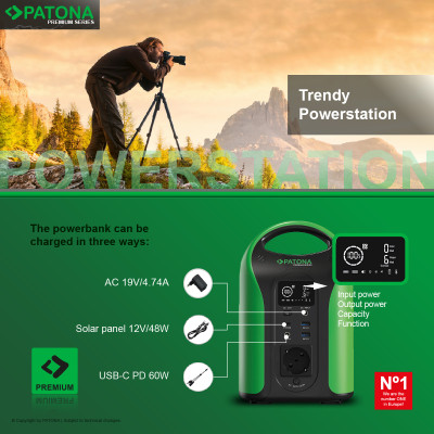 Power station portatile Premium Outdoor 300, PD 60W, USB 5V 3A, DC 12V 5A, 300W AC — immagine 5