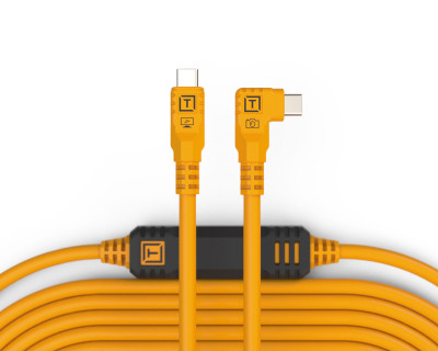 Cavo da USB-C a USB-C angolare destro 9,4m - Arancione ad alta visibilità — immagine 2