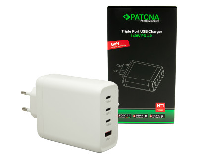 Premium PD140W 3xUSB-C 1xUSB-A Adapter PD3.0 QC3.0