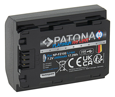 Batteria Platinum NP-FZ100 con porta USB-C (SONY A7 III, A7 IV, A9 II) — immagine 3