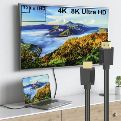 Cavo HDMI 2.1 Ultra High Speed 8K + Ethernet con connettori dorati - 2 metri — immagine 3