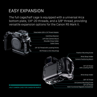 Gabbia completa per Canon R5 Mark II - Nero — immagine 10