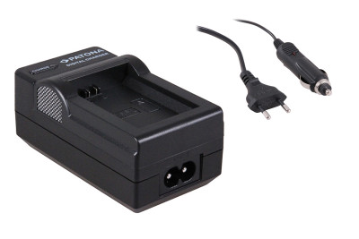 Caricabatteria per Sony NP-FW50 (A33, A55, A5000, A6000, NEX 3/5/7, RX1R III...) incl. car adapter 12V